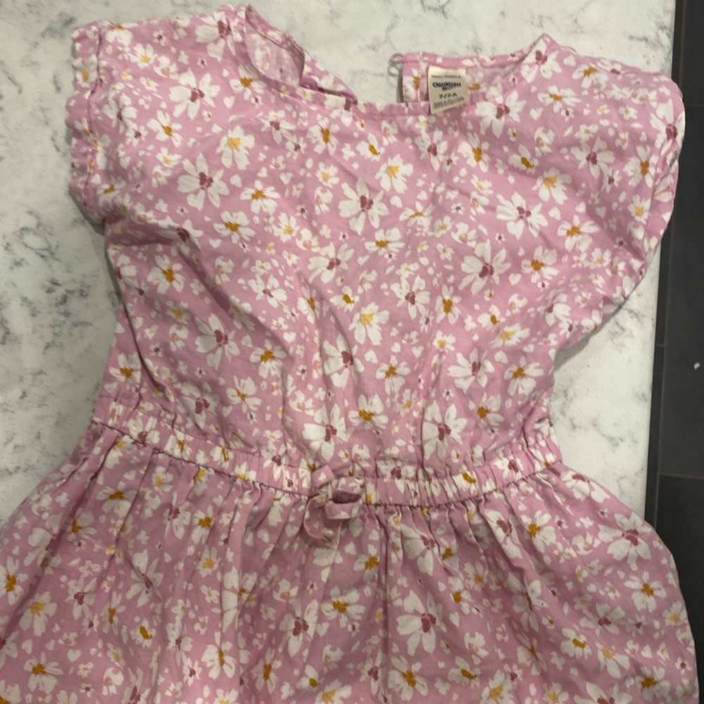 Adorable Pink with white flower dress